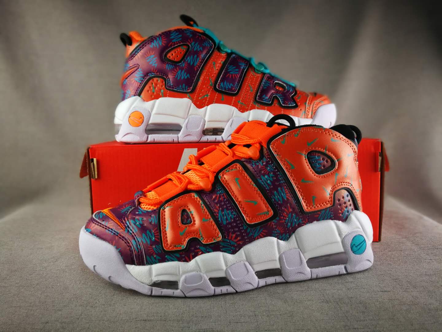 2018 Nike Air More Uptempo Orange Colorful Shoes